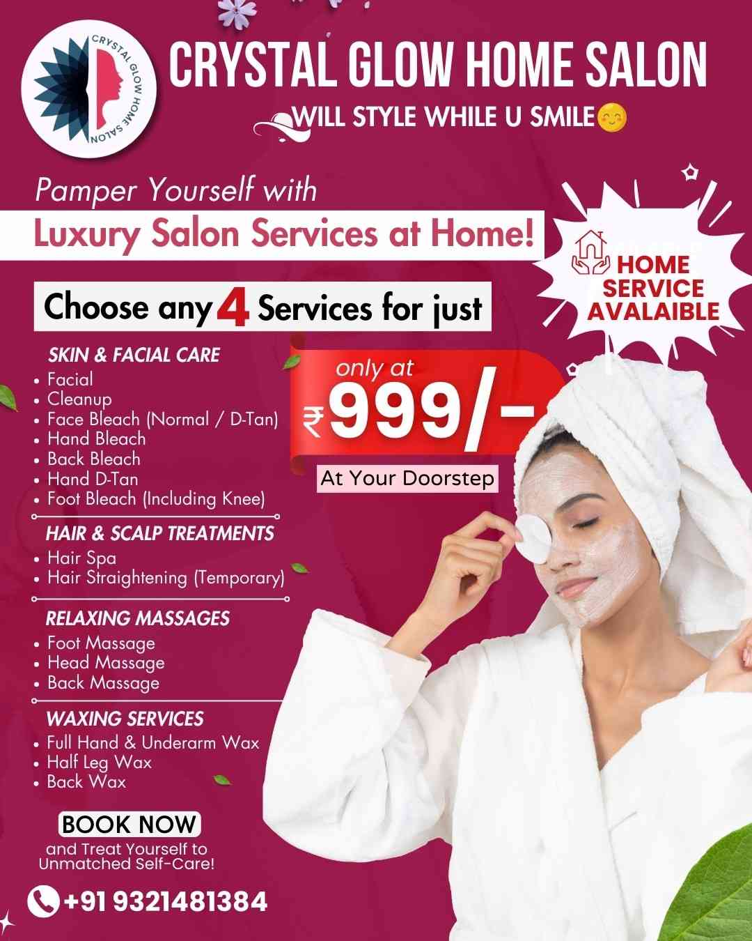 Crystal Glow Home Salon Professional Ladies’ Beauty Care 9321481384