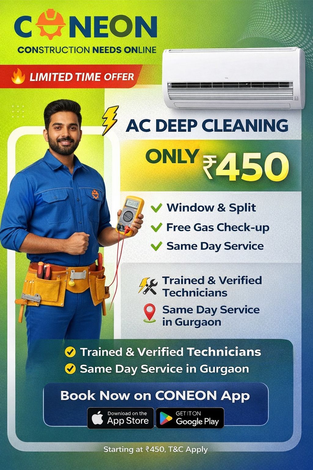 AC Service in Gurgaon Made Easy – Book AC Repair Gurgaon on CONEON