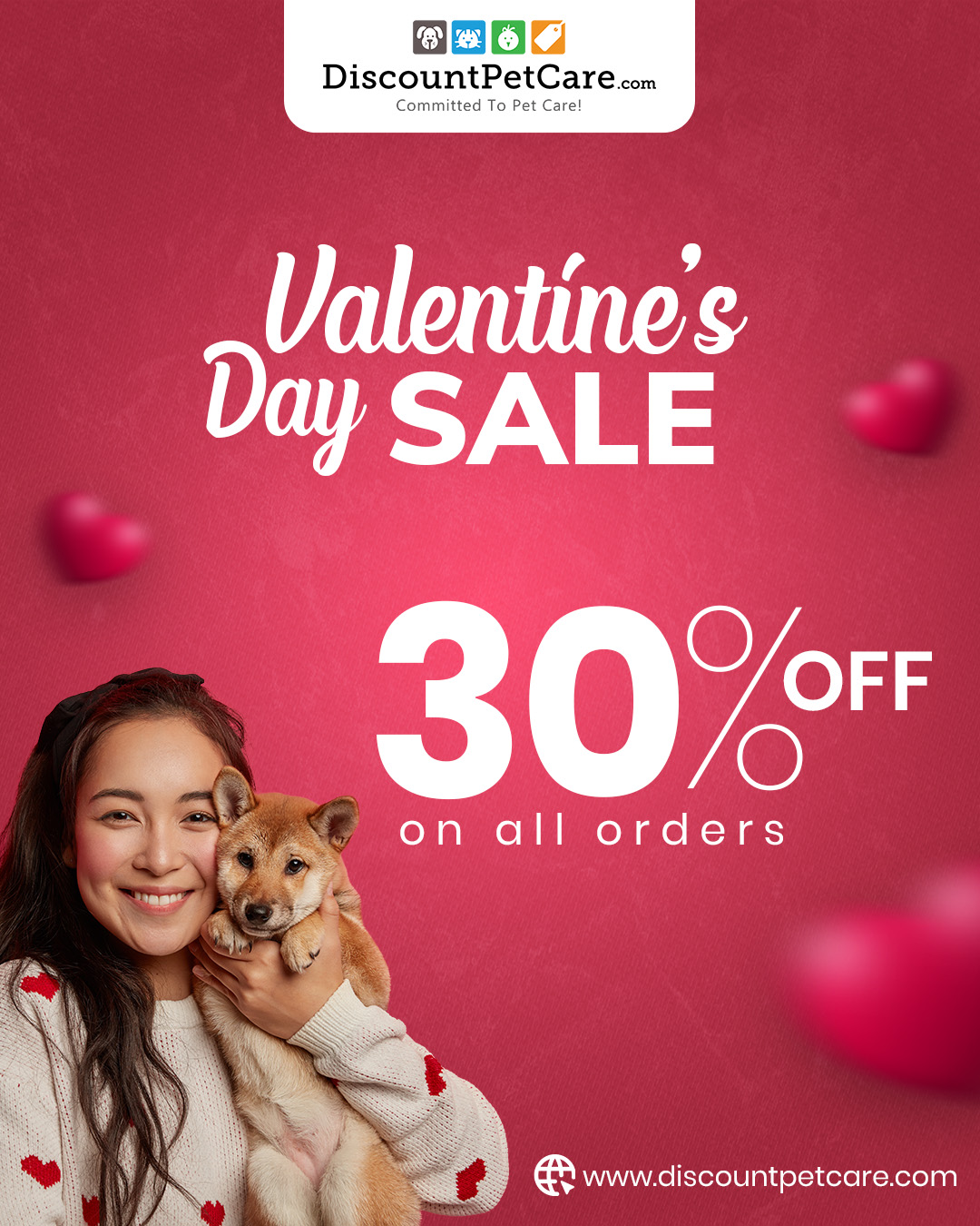 Valentine’s Day Sale – 30% Off at Discount Pet Care