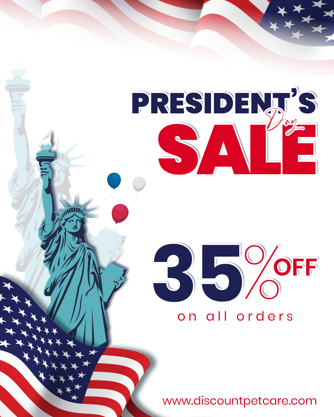 President’s Day 35% OFF Pet Products